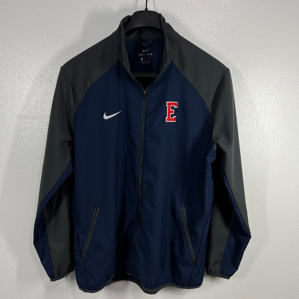 Nike‎ Dri-FIT Jacket XL Full Zip Pullover Lightweight Training Blue Gray Team